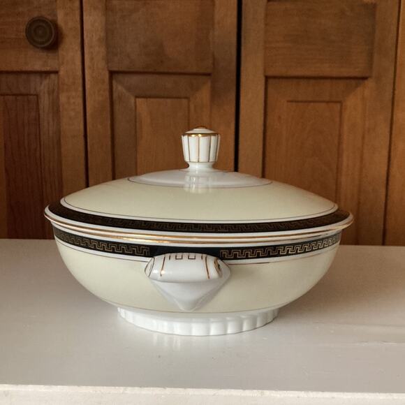 Vintage Narumi Japan “Greek Key” Elegant Covered Serving Bowl - Picture 3 of 16